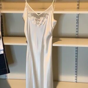 Elegant White Lace Trim Slip Dress